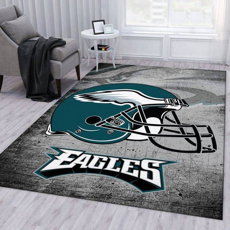 Philadelphia Eagles Helmet Rug Living Room Floor Decor Fan Gifts