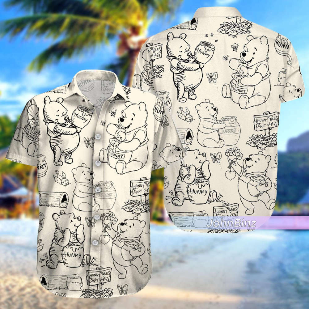 Disney Pooh Hawaiian Shirt: Cute Unisex Pooh Bear Shorts S-5XL – Perfect Pooh Lovers Gift!