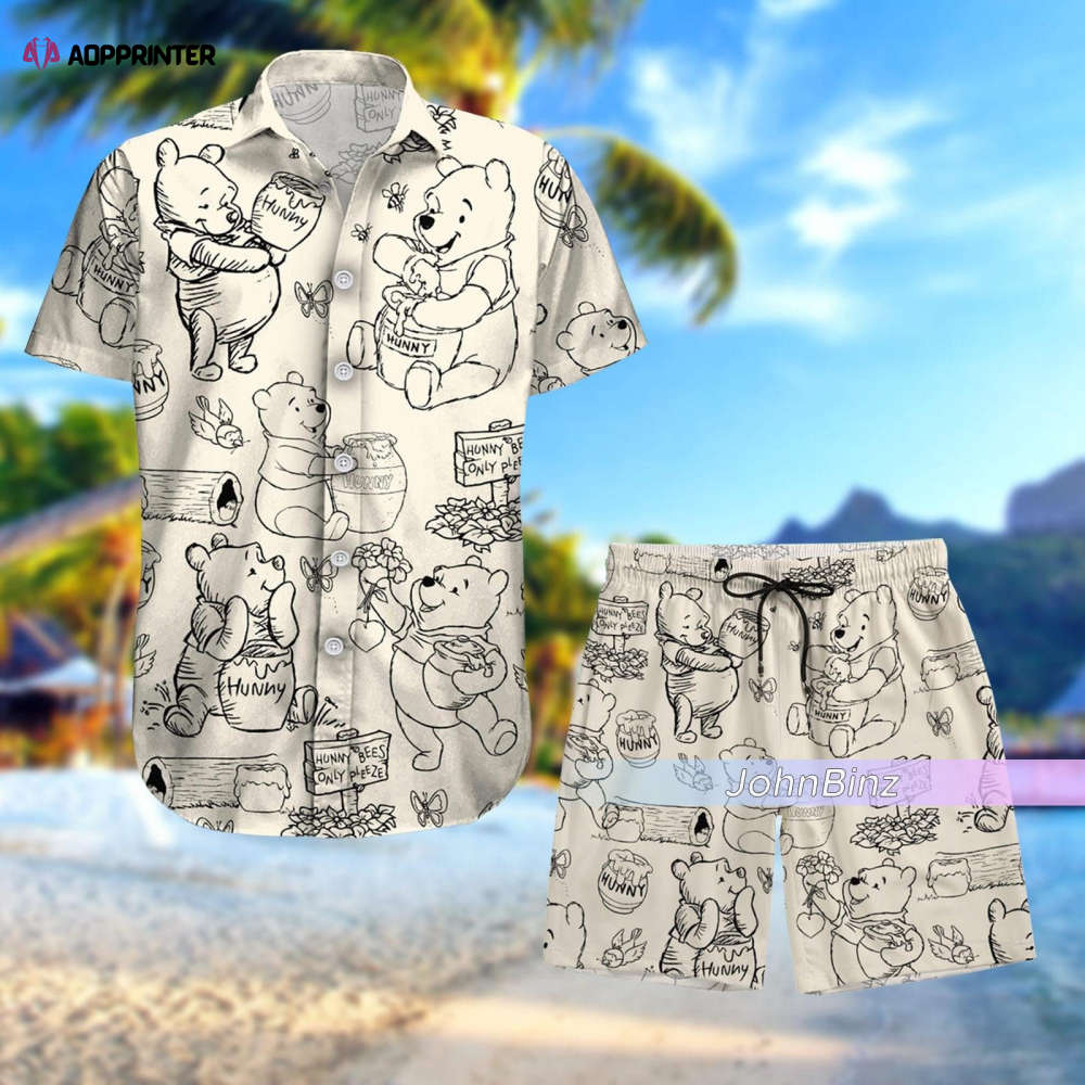 Disney Pooh Hawaiian Shirt: Cute Unisex Pooh Bear Shorts S-5XL – Perfect Pooh Lovers Gift!