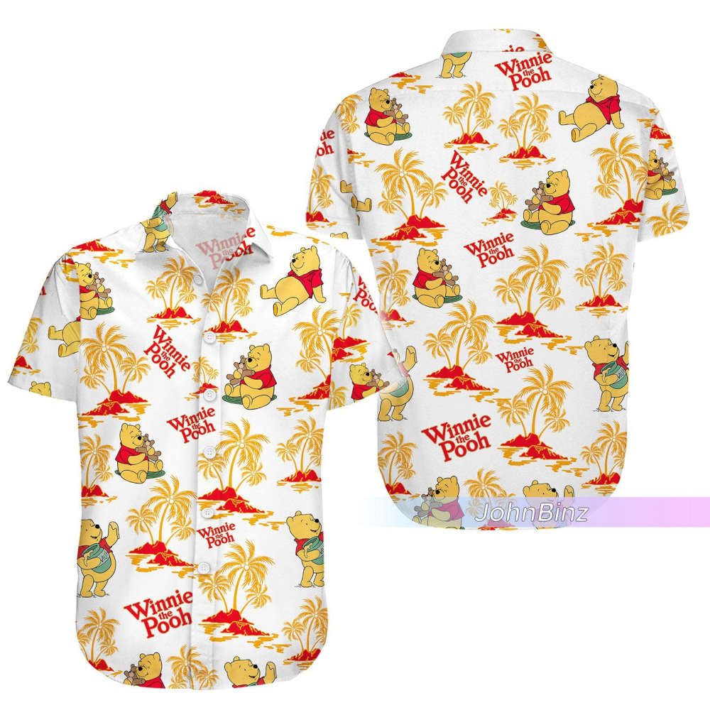 Disney Winnie The Pooh Hawaiian Shirt: Men s Pooh Bear Shorts & Button Shirt – Gifts for Him Unisex S-5XL