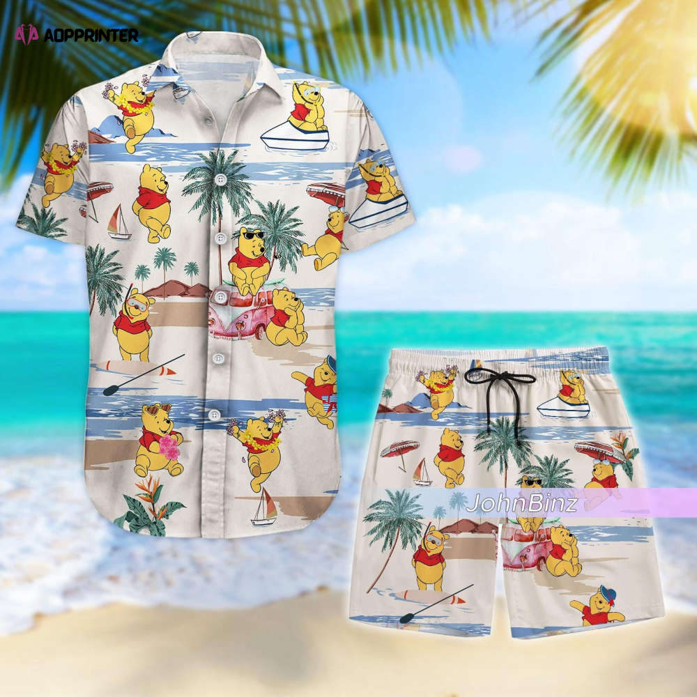 Disney Pooh Hawaiian Button Down Shirt: Unisex S-5XL Sizes Perfect Pooh Gifts for Men