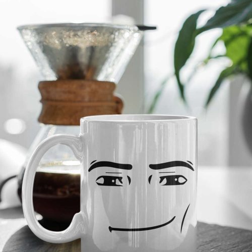 Roblox Man Face Mug, Roblox Man Face, Gaming Mug, Gamer Gift, Roblox Gift, Winning Smile 11 oz Double Sided Ceramic Mug Gift