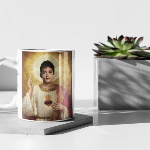 Saint Charles Leclerc, Charles Leclerc Jesus, Leclerc Fan, F1 Formula One Fan, Ferrari Fan, Coffee Mug, 11″ Ceramic Mug Gift