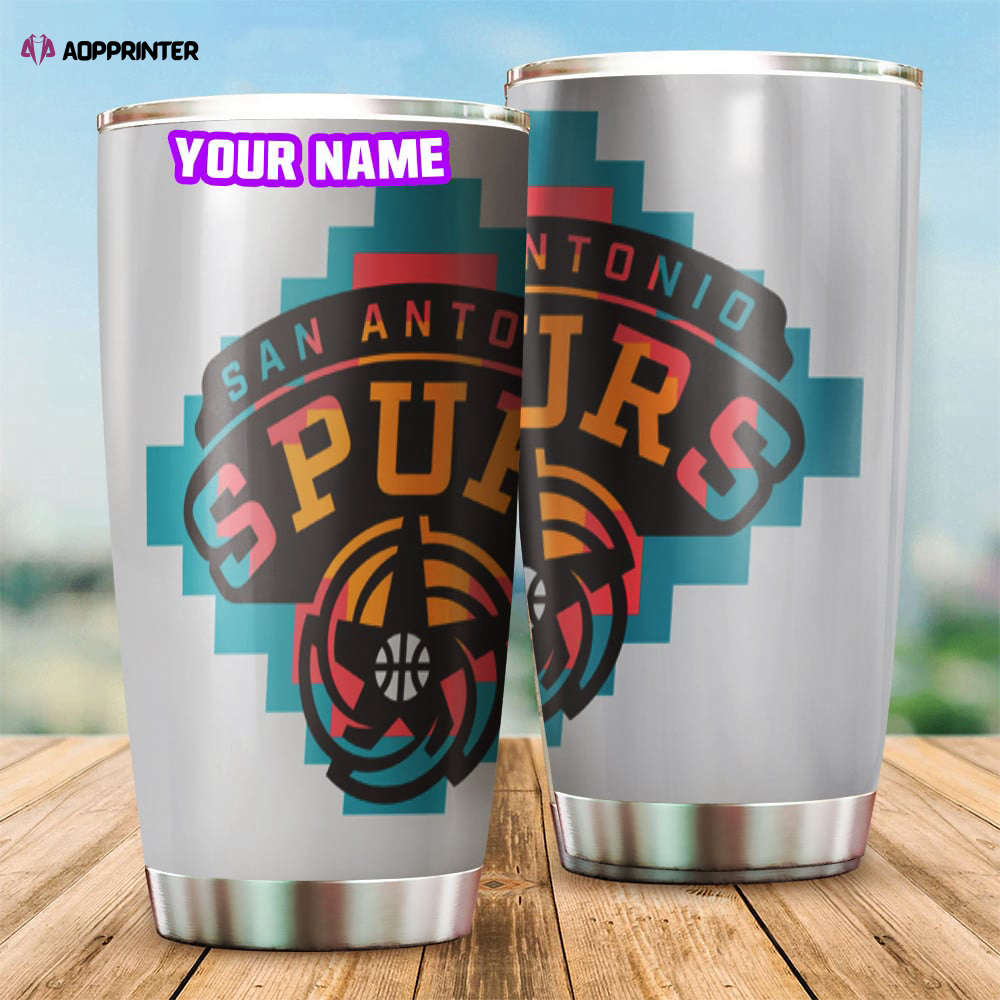 San Antonio Spurs Fullcolor Personalized Foldable Stainless Steel Tumbler Cup Keeps Drinks Cold And Hot