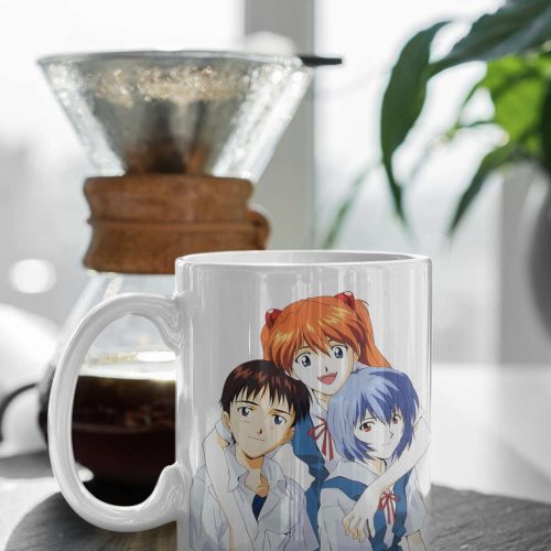 Shinji, Asuka, Neon Genesis Evangelion, Anime Coffee Mug, Birthday Party, Coffee Tea Anime Mug 11 oz Double Sided Ceramic Mug Gift