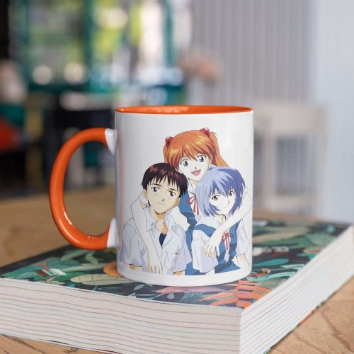 Shinji, Asuka, Neon Genesis Evangelion, Anime Coffee Mug, Birthday Party, Coffee Tea Anime Mug 11 oz Double Sided Ceramic Mug Gift