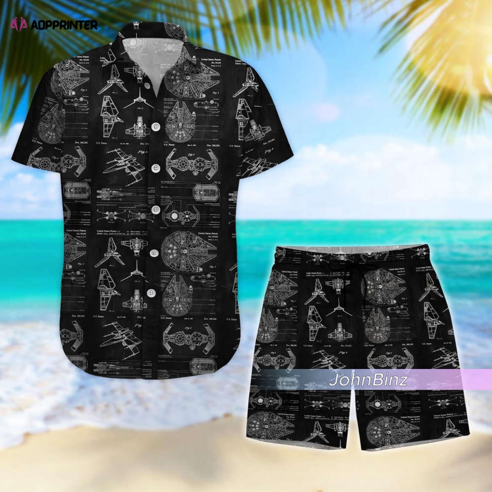 Star Wars Hawaiian Shirt – Black Button Down Shorts for Men Gifts for Husband