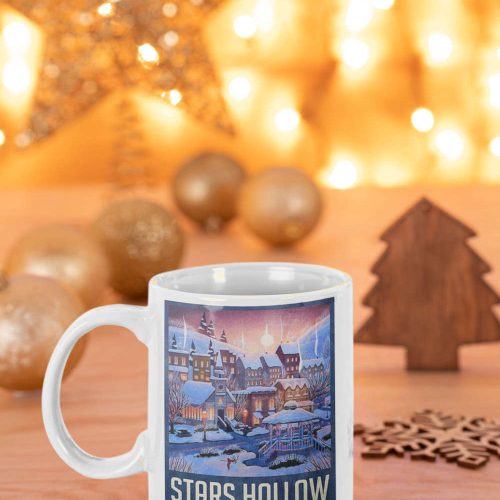 Stars Hollow Gilmore Girls Winter View White 11 oz Ceramic Mug Gift