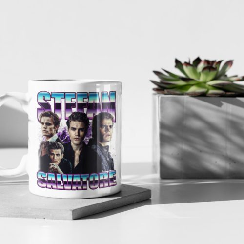 Stefan Salvatore 90’s Bootleg Vintage Design, Team Stefan, The Vampire Diaries Merch, Mystic Falls Coffee Mug, 11″ Mug Gift