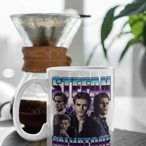 Stefan Salvatore 90’s Bootleg Vintage Design, Team Stefan, The Vampire Diaries Merch, Mystic Falls Coffee Mug, 11″ Mug Gift