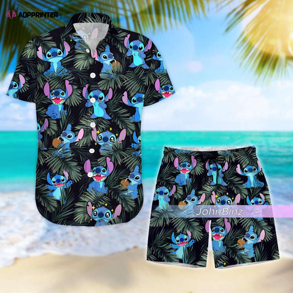 Disney Stitch Hawaiian Shirt & Shorts Set: Fun Gifts For Him