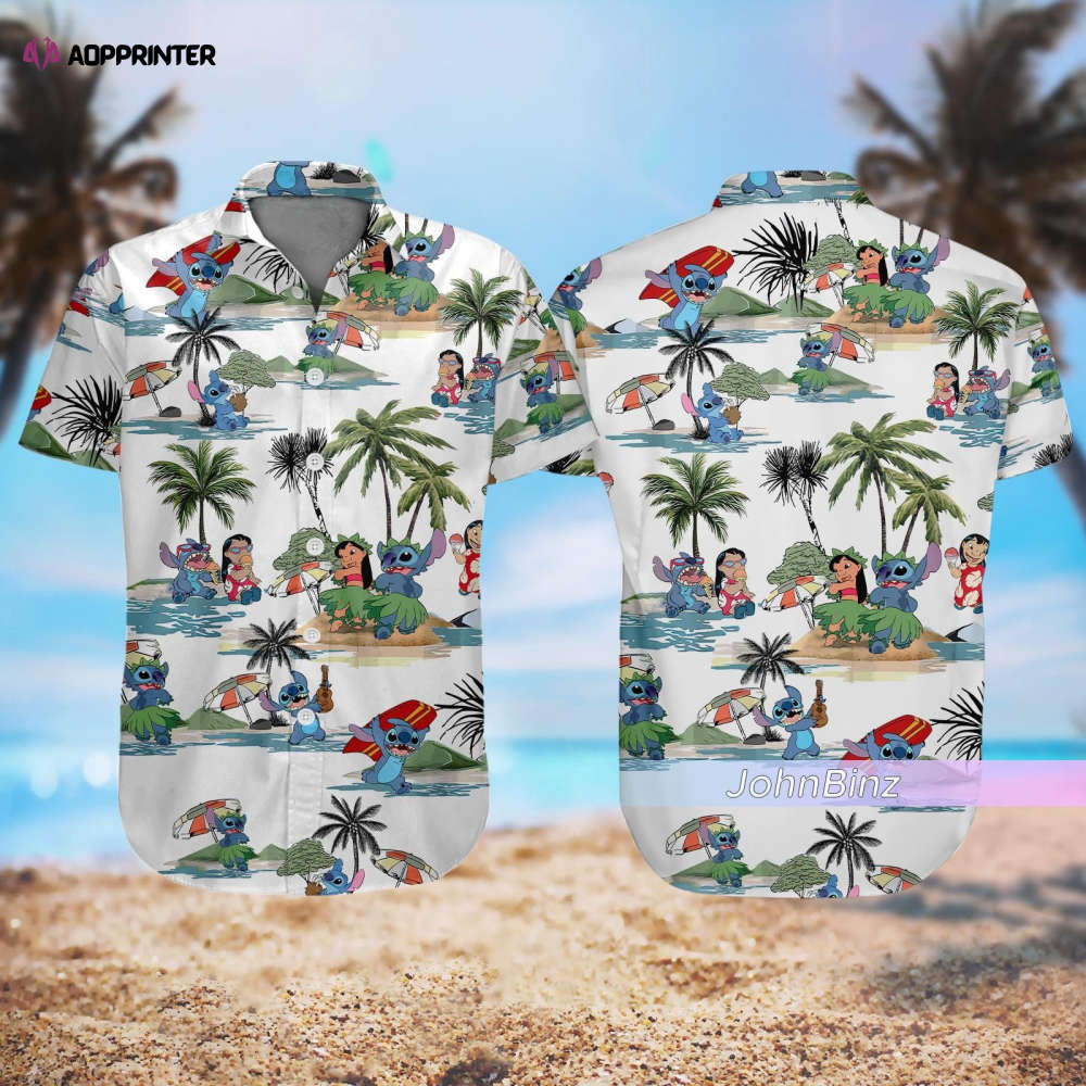 Stitch Hawaiian Shirt: Disney Stitch Shirt Button Up Summer Workout – Gifts for Him