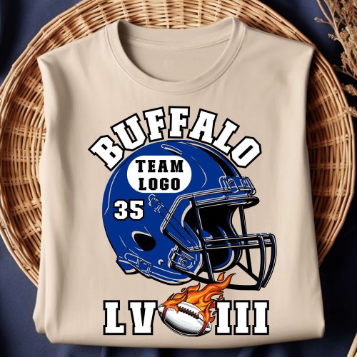 Super Bowl LVIII Buffalo Football Team T-Shirt: Game Day Tee for Football Season & Sunday Games – Football Fan Graphic Shirt