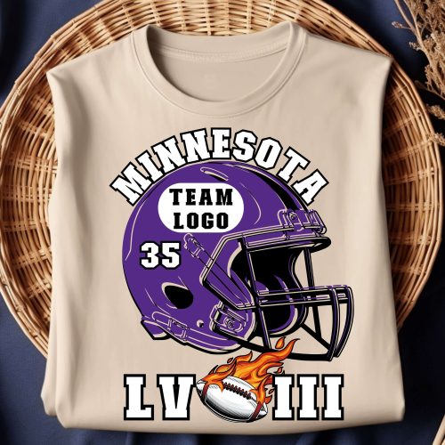 Super Bowl LVIII T-Shirt – Minnesota Football Team Shirt Game Day Tee Football Season Gear