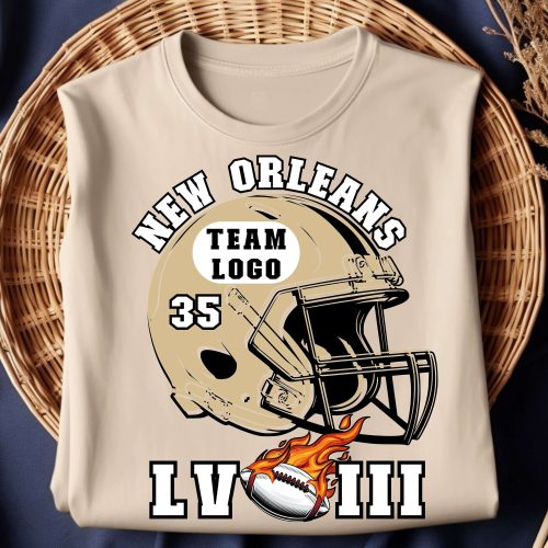 Super Bowl LVIII New Orleans Football Team Shirt: Game Day Tee Football Season Fan Graphic