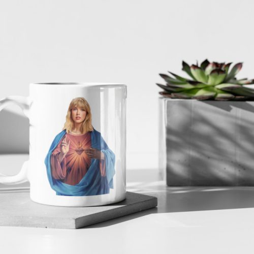 Taylor Swift Jesus Mug, Swiftie Funny Mug, Taylors Version Gifts, Swiftie Merch, Coffee Mug White 11 oz Ceramic Mug Gift