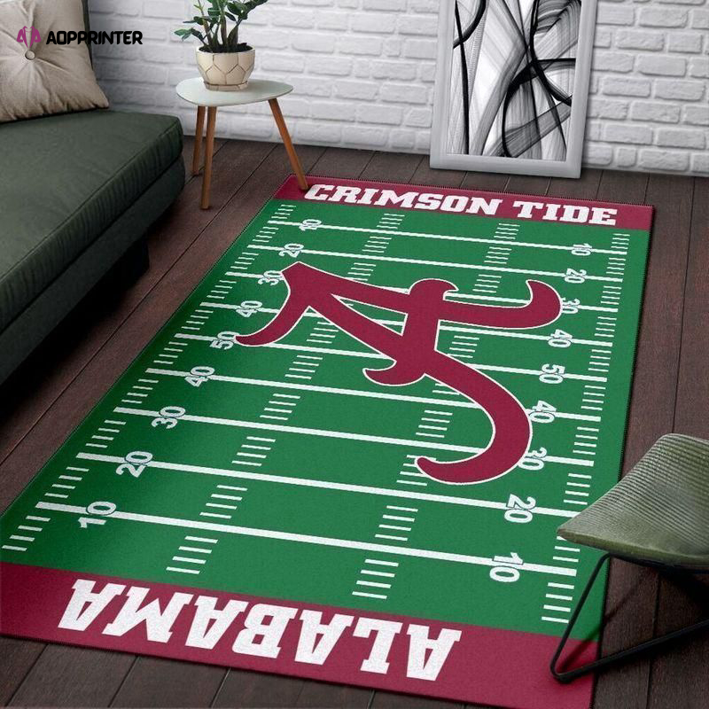 Team Alabama Crimson Tide Home Field Rug Living Room Floor Decor Fan Gifts