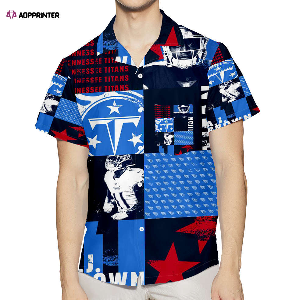 Tennessee Titans A J Brown1 3D All Over Print Summer Beach Hawaiian Shirt With Pocket