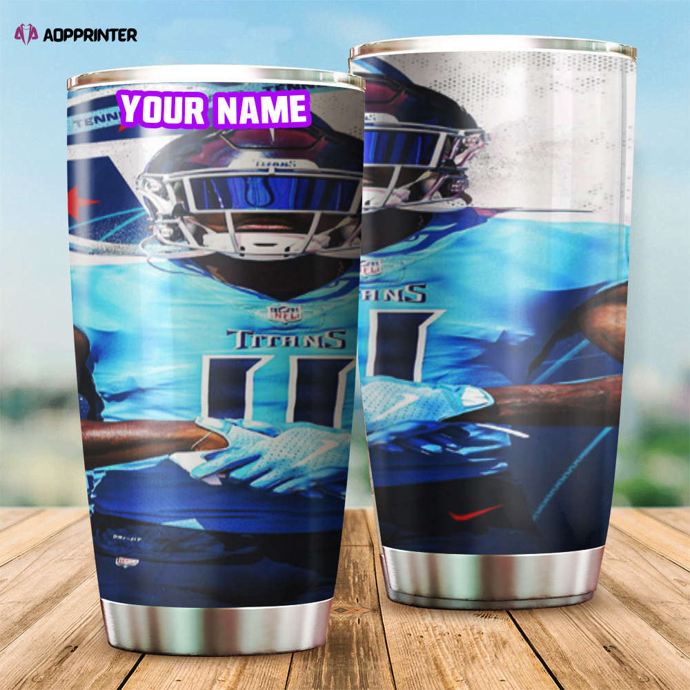 Tennessee Titans A J Brown2 Personalized Foldable Stainless Steel Tumbler Cup Keeps Drinks Cold And Hot