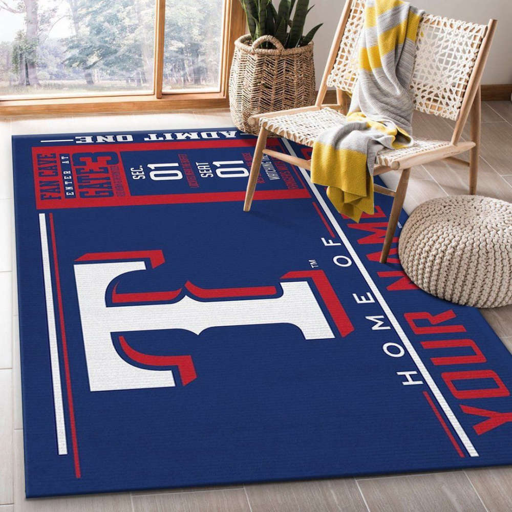 Texas Rangers Rug Living Room Floor Decor Fan Gifts