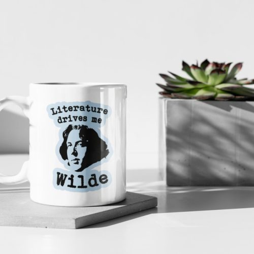 The Literature Drives Me Wilde, Oscar Wilde, Literature Funny Mug, 11 oz Ceramic Mug Gift