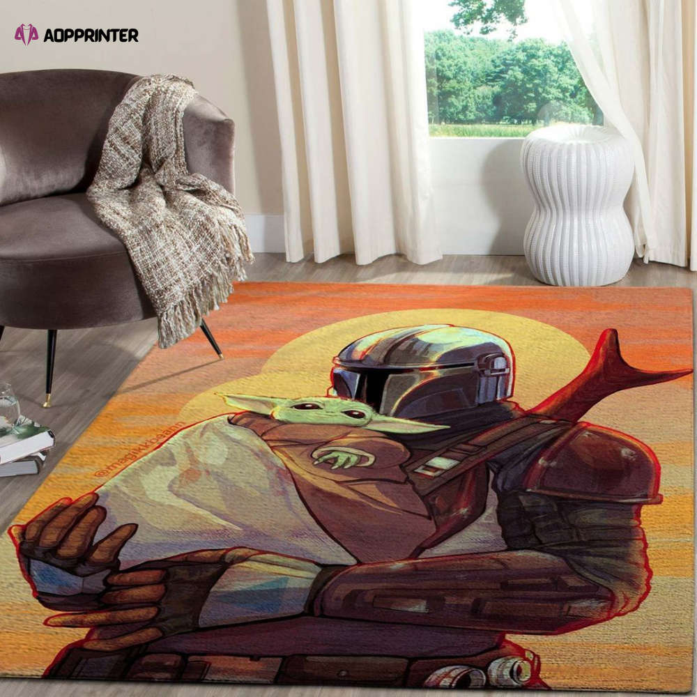 The Mandalorian Star Wars Rug Living Room Floor Decor Fan Gifts