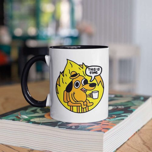 This Is Fine Dog In The Fire Funny Dog Meme This Is Fine Mug Funny Gift  11 oz Ceramic Mug Gift