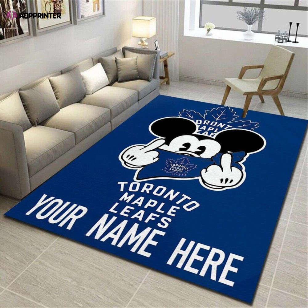Toronto Maple Leafs Mickey Rug Living Room Floor Decor Fan Gifts