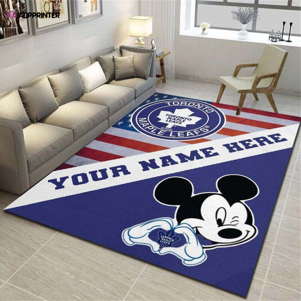 Toronto Maple Leafs Mickey Rug Living Room Floor Decor Fan Gifts
