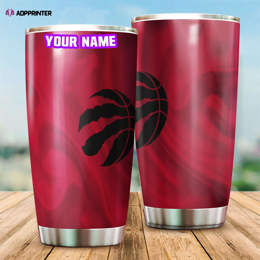 Toronto Raptors Ball Red Silk Personalized Foldable Stainless Steel Tumbler Cup Keeps Drinks Cold And Hot