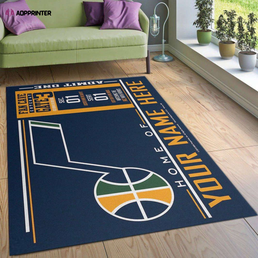 Utah Jazz Rug Living Room Floor Decor Fan Gifts