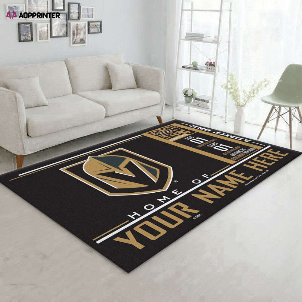 Vegas Golden Knights Rug Living Room Floor Decor Fan Gifts