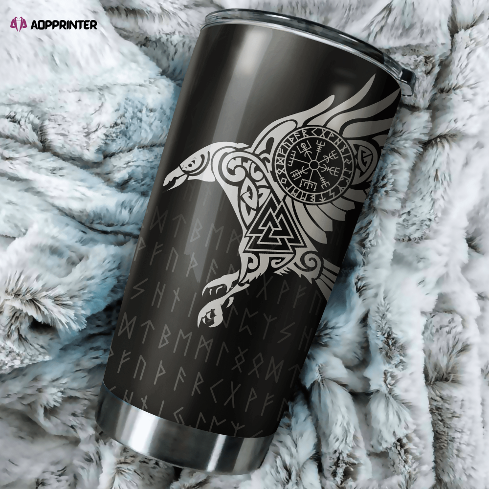 Vikings – The Raven Of Odin Stainless Steel Tumbler