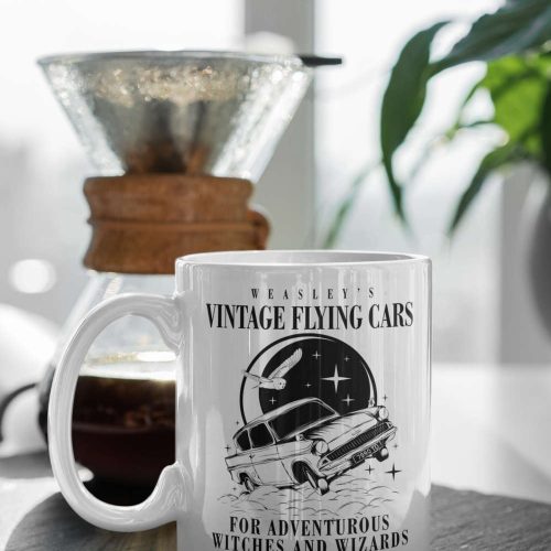 Weasley’s Vintage Flying Car Mug Potter Mug Magical HP Gifts Wizard School Gift Wizard Mug 11oz Ceramic Mug