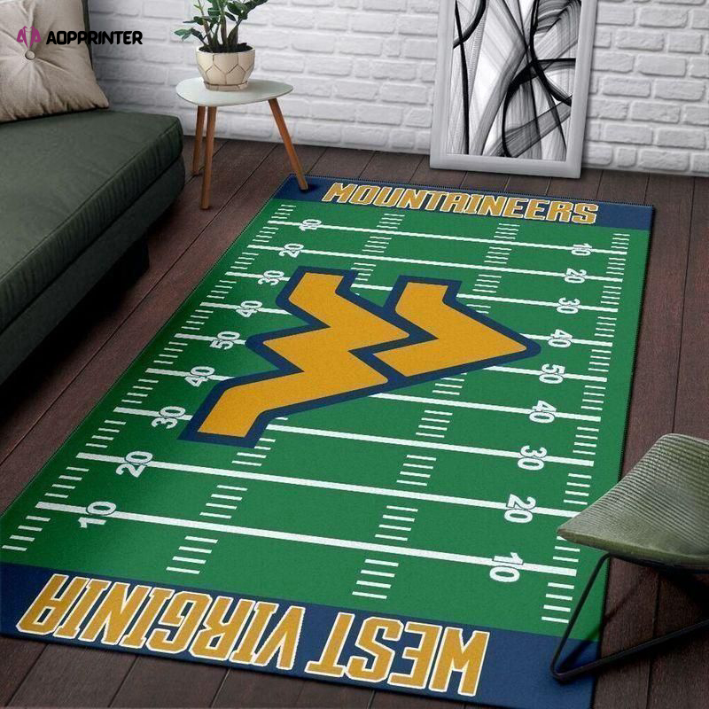 West Virginia Mountaineers Home Field Rug Living Room Floor Decor Fan Gifts