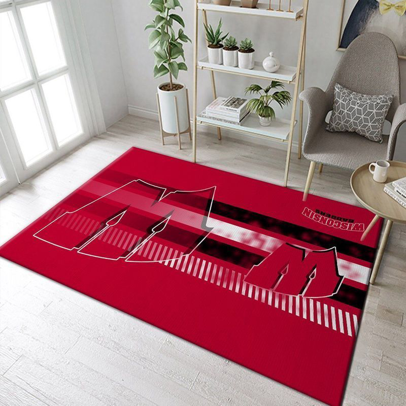 Wisconsin Badgers Rug Living Room Floor Decor Fan Gifts