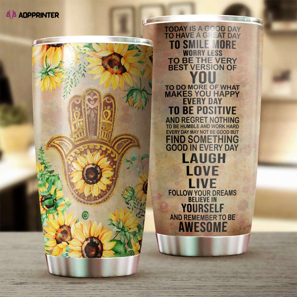 Yoga Hamsa Today Is A Good Day Stainless Steel Tumbler