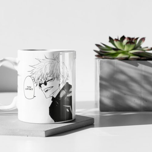 You Cryin? Funny Mug Jujutsu Kaisen Satoru Gojo Gift Anime Mug Anime Cup Anime Lovers Mug 11 oz Ceramic Mug Gift