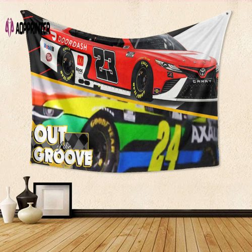 Rev up your fandom with 23XI Racing Cars16 Gift – 3D Full Printing Tapestry