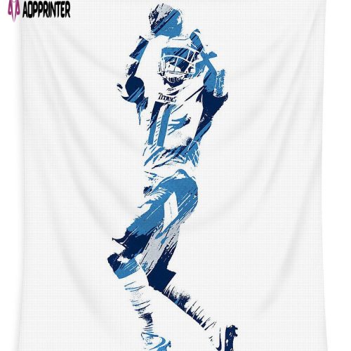 A J Brown Tennessee Titans Watercolor Strokes Pixel Art 2 Tapestry Gift For Fan
