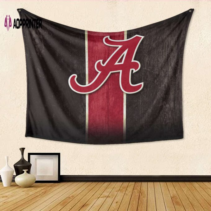 Alabama Crimson Tide Black TA5 Gift For Fan 3D Full Printing Tapestry