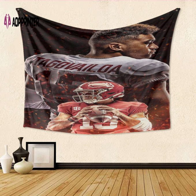 Alabama Crimson Tide Player TA5 Gift For Fan 3D Full Printing Tapestry