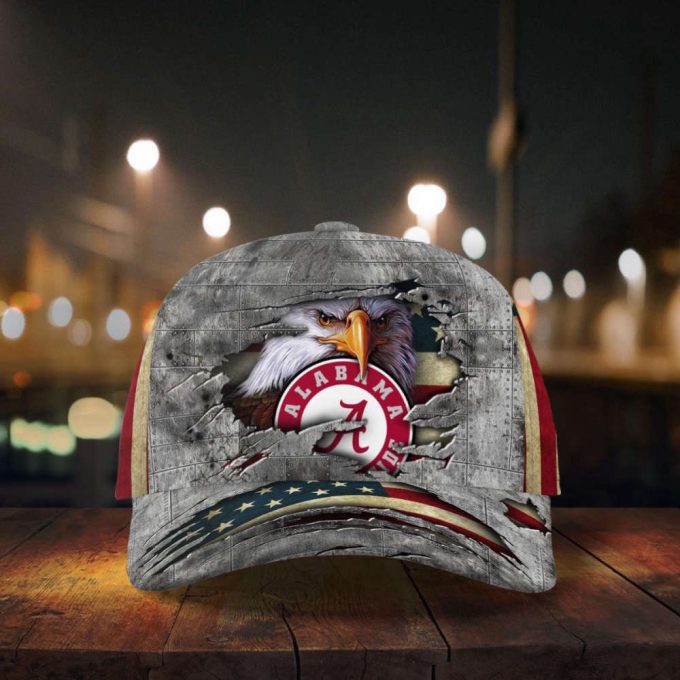 Alabama Crimson Tide Vintage American Flag Royalty Baseball Classic Cap Men Hat