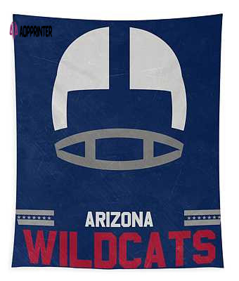 Arizona Wildcats Vintage Football Art Joe Hamilton Tapestry