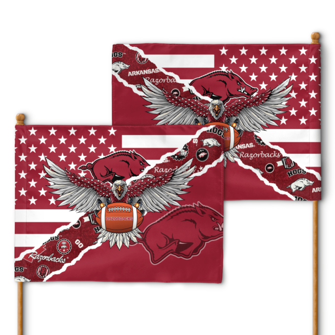 Arkansas Razorbacks American Landscape House Flag