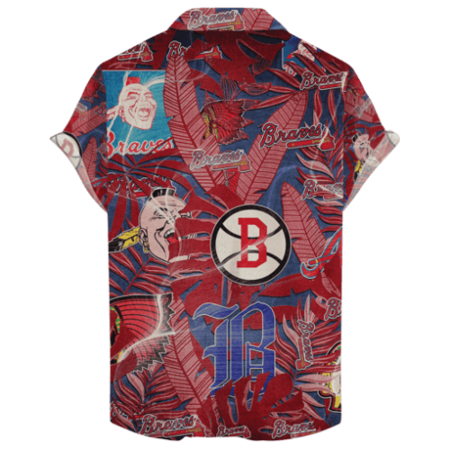 Atlanta Braves Retro Logo Hawaiian Shirt Gift Men Women Gift Men Women