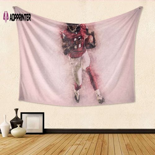 Atlanta Falcons Julio Jones 11 Tapestry: Perfect Running Gift for Fans – 3D Full Printing