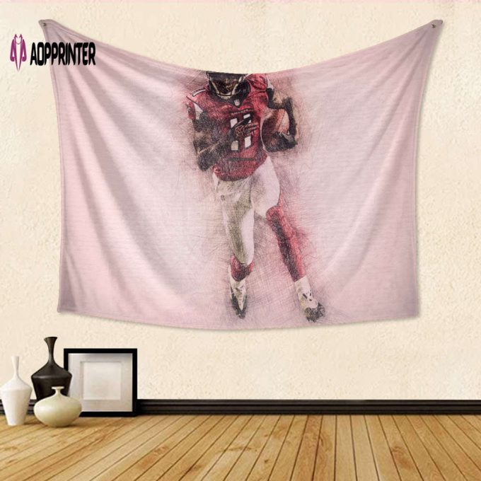 Atlanta Falcons Julio Jones 11 Tapestry: Perfect Running Gift for Fans – 3D Full Printing