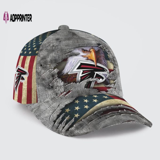 Atlanta Falcons Vintage American Flag Royalty Baseball Classic Baseball Classic Cap Men Hat Men Hat