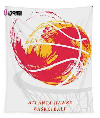 Atlanta Hawks Abstract Basketball Design 2 Joe Hamilton Tapestry